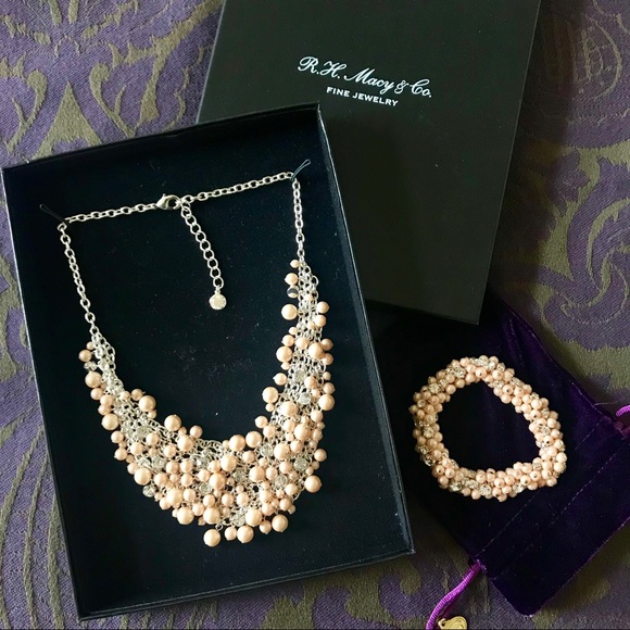 Macy's Jewelry - Statement Blush Pink Pearl Necklace & Bracelet